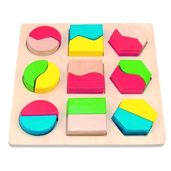 Hra puzzle hmatové dřevěné