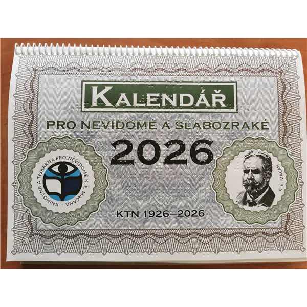 Kalendář stolní s Braillovým a zvětš.pís