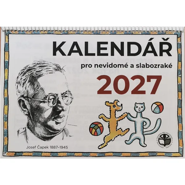 Kalendář stolní s Braillovým a zvětš.pís