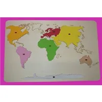 Mapa kontinenty vkládačka barevná